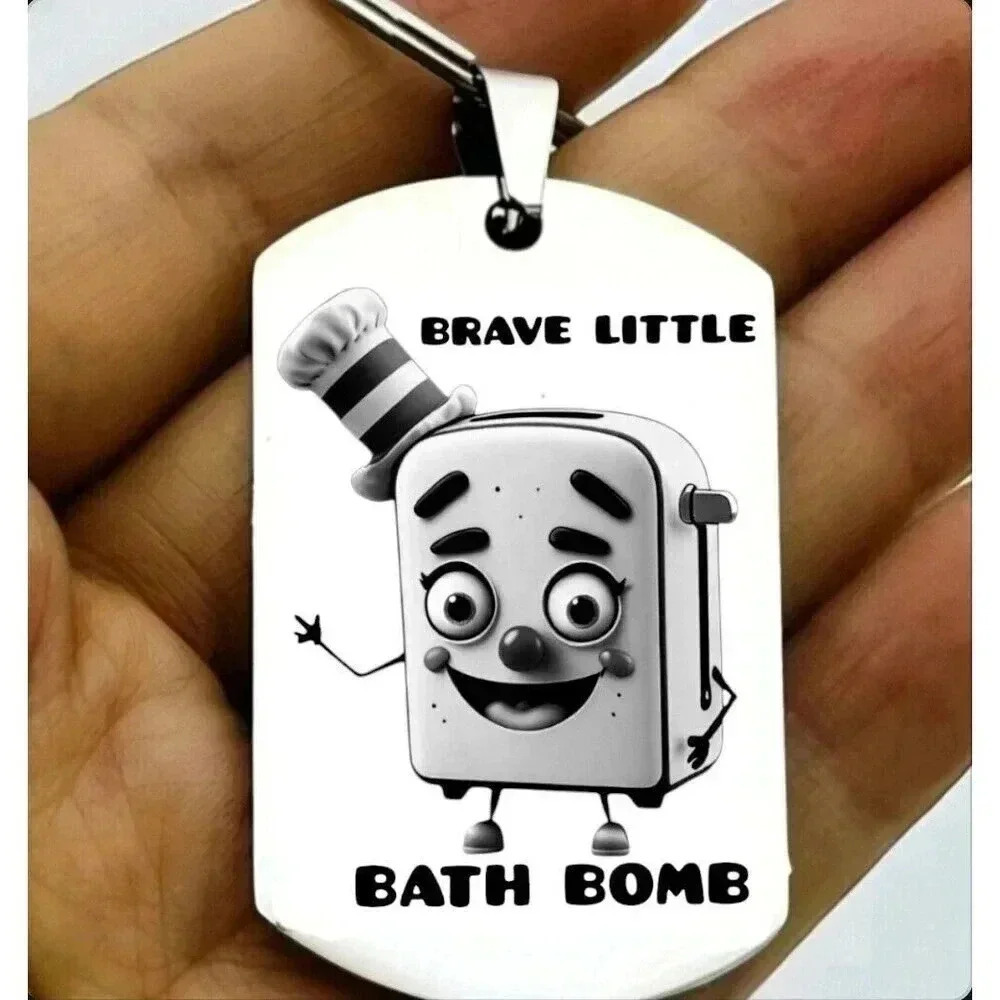 Funny Comedy Bread Toaster Both BOMBbb Hot Comedy Cute Art Design Keychain